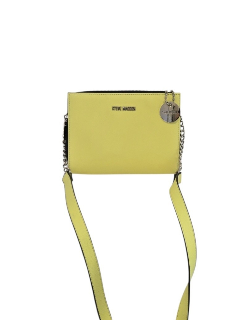 Steve Madden Bright Yellow Crossbody with Silver Chain Charm